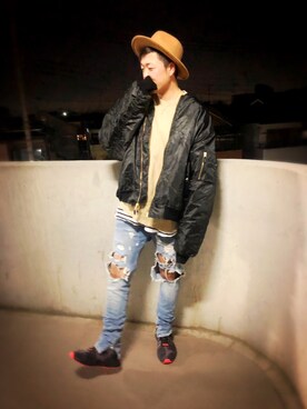 「アイテム（ブルゾン）」を使った、🌟bull-otto🌟さん（メンズ・183cm・30代）の冬コーディネート