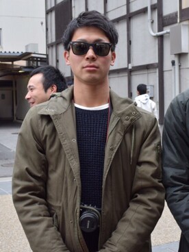「SEVENDAYS=SUNDAY（セブンデイズサンデイ）のアイテム（モッズコート）」を使った、KaneCHANさん（メンズ・173cm）の春コーディネート