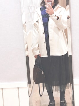 「タイツ×靴下」｜「アイテム（ジャケット/アウター）」を使った、めめめ☺︎さん（レディース・166cm）の冬コーディネート