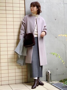 「OUTERSUNSET（アウターサンセット）のアイテム」を使った、tobiyama_mさん（レディース・167cm）の冬コーディネート