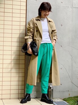 「一押しのアウタースタイル」｜「アイテム（トレンチコート）」を使った、tobiyama_mさん（レディース・167cm）の冬コーディネート