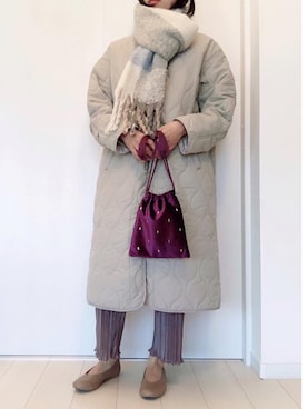 「しまむら（シマムラ）のアイテム（マフラー、その他）」を使った、ゆきさん（レディース・163cm）の秋コーディネート