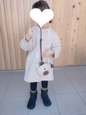 「CHOUCHOU（チュチュ）のアイテム」を使った、ma513さん（キッズ・100cm）の冬コーディネート