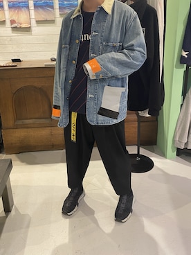 「N.HOOLYWOOD（N.ハリウッド）のアイテム（デニムジャケット）」を使った、れさん（メンズ・172cm）の冬コーディネート