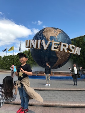 「AZUL by moussy（アズールバイマウジー）のアイテム（その他アウター）」を使った、じょじょさん（キッズ・110cm）の春コーディネート