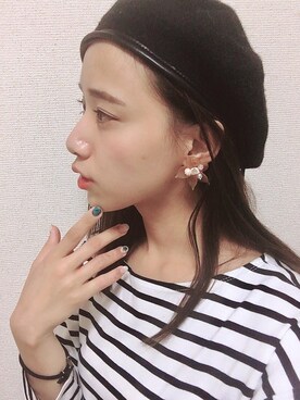 「DISCOAT（ディスコート）のアイテム（ハンチング/ベレー帽）」を使った、みきてぃさん（レディース・155cm）の秋コーディネート