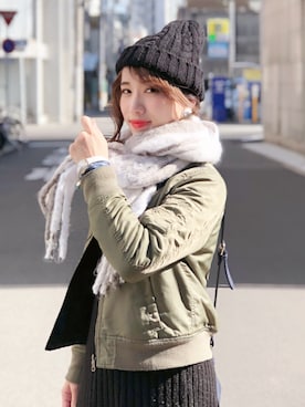 「コスメ」｜「アイテム（ジャケット/アウター）」を使った、みきてぃさん（レディース・155cm）の秋コーディネート