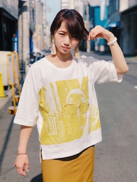 「ビックＴシャツ」｜「アイテム（その他）」を使った、みきてぃさん（レディース・155cm）の春コーディネート