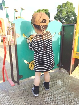「あみこみヘア」｜✩︎YUan✩︎さん（キッズ・90cm）の秋コーディネート