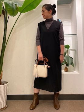 「タートル」｜「アイテム（ワンピース/ドレス）」を使った、emiinamiiさん（レディース・164cm）の秋コーディネート