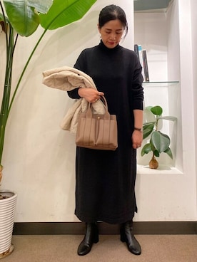 「キルトジャケット」｜「アイテム（ワンピース/ドレス）」を使った、emiinamiiさん（レディース・164cm）の秋コーディネート