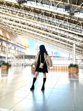 「大阪」｜「アイテム（ブルゾン）」を使った、りこさん（レディース・163cm）の秋コーディネート
