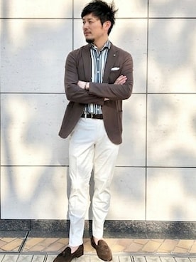 「GIANNETTO（ジャンネット）のアイテム（その他アウター）」を使った、IWAIさん（メンズ・175cm）の夏コーディネート