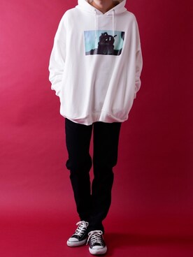 「Herden（ハーデン）のHerden MIRROR GHOST PK（パーカー）」を使った、みぎたさん（メンズ・178cm）の秋コーディネート