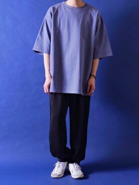 「DOOPZ（ドープス）のDOOPZ　カフスイージーパンツ（その他パンツ、ブラック系）」を使った、みぎたさん（メンズ・178cm）の春コーディネート