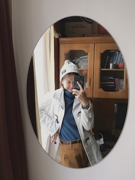 「盐系风格」｜「アイテム（チノパンツ）」を使った、贰玖八さん（レディース・169cm）の冬コーディネート