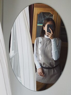 「盐系风格」｜「アイテム（チノパンツ）」を使った、贰玖八さん（レディース・169cm）の冬コーディネート