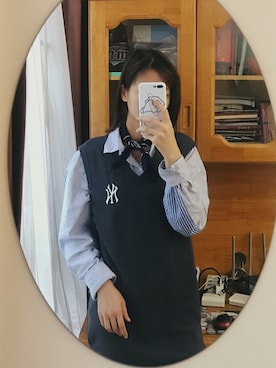 「夏秋ミックス」｜「アイテム（ニット/セーター）」を使った、贰玖八さん（レディース・169cm）の春コーディネート