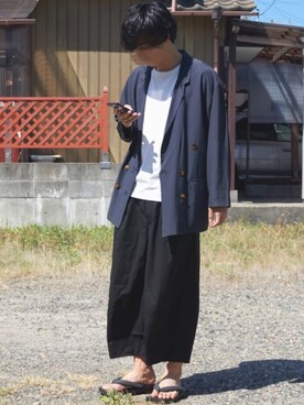 suzuさんの「Hanes×SHIPS AUTHENTIC PRODUCTS: Tシャツ Japan Fit（2枚組）」を使ったコーディネート