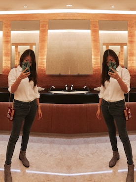 「DW（ディーダブリュー）のアイテム（アクセサリー）」を使った、Brittanyさん（レディース・155cm）の秋コーディネート