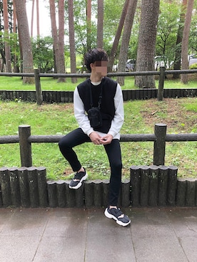 「UNIQLO（ユニクロ）のWOMEN ウルトラストレッチジーンズ（デニムパンツ）」を使った、Shuさん（メンズ・181cm）の夏コーディネート