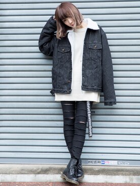 「CASPER JOHN AIVER（キャスパージョンアイバー）のアイテム（ジャケット/アウター）」を使った、AIVERさん（レディース・162cm）の冬コーディネート