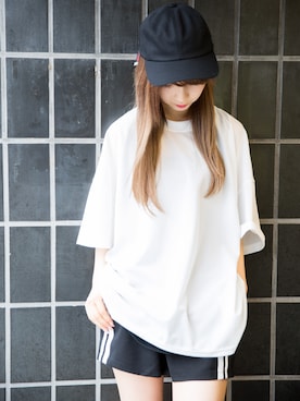 「CASPER JOHN AIVER（キャスパージョンアイバー）のアイテム（キャップ）」を使った、AIVERさん（レディース・162cm）の夏コーディネート