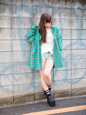 「CASPER JOHN AIVER（キャスパージョンアイバー）のアイテム」を使った、AIVERさん（レディース・162cm）の春コーディネート
