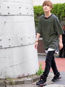「CASPER JOHN AIVER（キャスパージョンアイバー）のアイテム」を使った、AIVERさん（メンズ・171cm）の春コーディネート