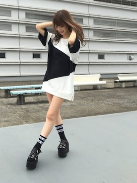 「CASPER JOHN AIVER（キャスパージョンアイバー）のアイテム」を使った、AIVERさん（レディース・159cm）の夏コーディネート