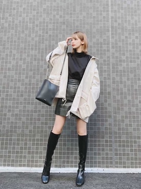 「AIVER（アイバー）のアイテム（ジャケット/アウター）」を使った、AIVERさん（レディース・154cm）の冬コーディネート