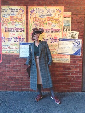 「RAY CASSIN（レイカズン）のアイテム（チェスターコート）」を使った、赤べこさん（レディース・161cm）の冬コーディネート