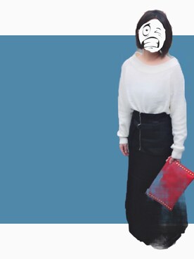 「miu miu（ミュウミュウ）のアイテム（クラッチバッグ）」を使った、yuna/さん（レディース・158cm）の冬コーディネート