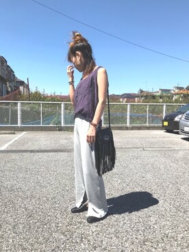 「FCUK（フレンチコネクション）のアイテム」を使った、ブリトーさん（レディース・152cm）の夏コーディネート