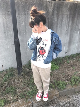 「ジャックパーセル」｜「アイテム（デニムジャケット）」を使った、ブリトーさん（レディース・153cm）の秋コーディネート
