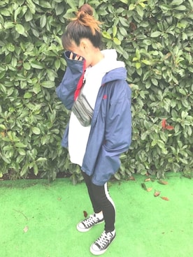 「VANSON（ヴァンソン）のアイテム（バッグ）」を使った、ブリトーさん（レディース・153cm）の秋コーディネート