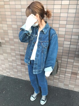 「BIG YANK（ビッグヤンク）のアイテム」を使った、ブリトーさん（レディース・153cm）の春コーディネート