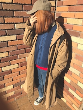 「Ralph Lauren」｜「アイテム（トレンチコート）」を使った、ブリトーさん（レディース・153cm）の冬コーディネート