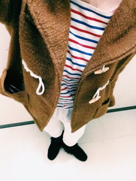 「アイテム（ダッフルコート、ブラウン系）」を使った、seri_chanさん（レディース・158cm）の秋コーディネート