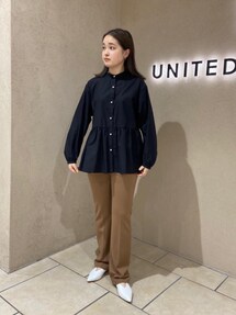 UNITED ARROWS パールモチーフ ギャザー ショートスリーブ ブラウス UNITED ARROWS（ユナイテッドアローズ）の「パールモチーフ ギャザー