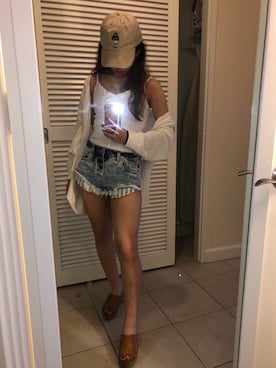 「hawaii」｜「アイテム（帽子）」を使った、Livさん（レディース・153cm）の春コーディネート