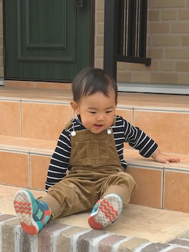 「1歳5ヶ月」｜「アイテム（サロペット/オーバーオール）」を使った、keimayuさん（キッズ・80cm）の冬コーディネート