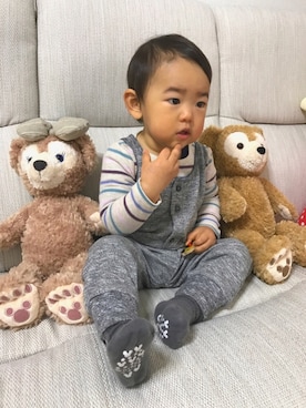 「静岡キッズ」｜「アイテム（オールインワン・サロペット）」を使った、keimayuさん（キッズ・80cm）の冬コーディネート