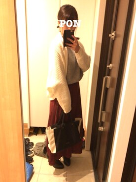 「GUコーデ」｜「アイテム（ブーティ）」を使った、ぽんさん（レディース・163cm）の冬コーディネート