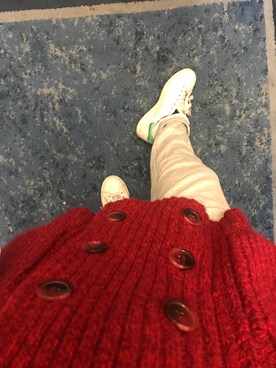 「red」｜「アイテム（ピーコート）」を使った、miminさん（レディース・155cm）の秋コーディネート