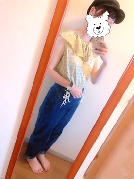 「salut!（サリュ!）のアイテム（帽子）」を使った、ゆみねむさん（レディース・160cm）の秋コーディネート