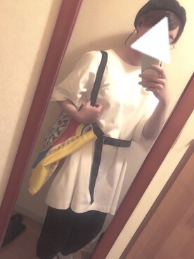 「白黒」｜「アイテム（ハンチング/ベレー帽）」を使った、ゆみねむさん（レディース・160cm）の春コーディネート