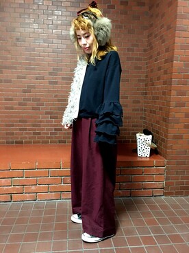 「KIKKA THE DIARY OF（キッカ　ザ　ダイアリー　オブ）のアイテム（ブルゾン）」を使った、くみこさん（レディース・150cm）の冬コーディネート