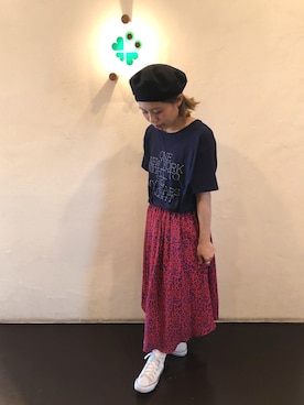 「Another Edition（アナザーエディション）のアイテム（ハンチング/ベレー帽）」を使った、くみこさん（レディース・150cm）の夏コーディネート