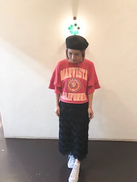 「Another Edition（アナザーエディション）のアイテム（ハンチング/ベレー帽）」を使った、くみこさん（レディース・150cm）の夏コーディネート